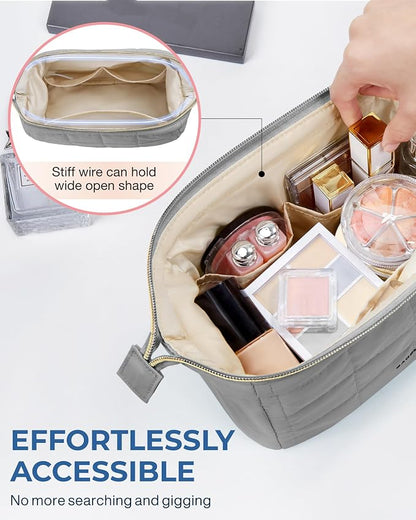 BAGSMART Makeup Bag Travel Toiletry Bag, Puffy Padded Make Up Bags - Image 4