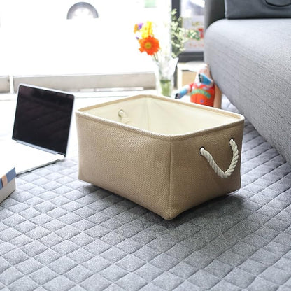TheWarmHome Decorative Basket Rectangular Small Storage Basket Fabric Storage - Image 5