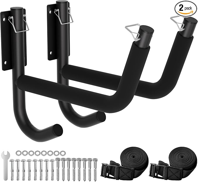Kayak Wall Rack 2 Pack, Heavy Duty Kayak Hooks by TRUSOON