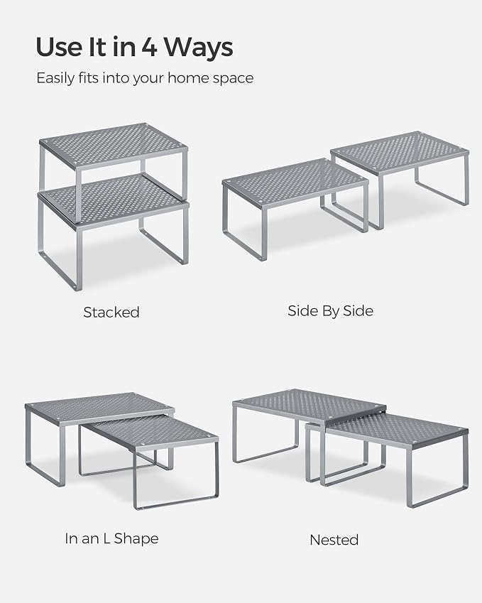 SONGMICS Spice Racks, Countertop Organizers, Shelf Risers, Expandable - Image 7