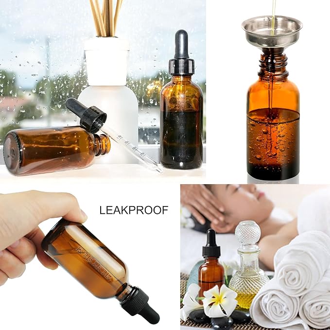 10 Pack 2 Oz Amber Glass Bottles - Image 2