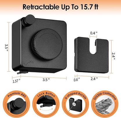Yejay Retractable Clothesline Indoor, Non-Sagging Clothes Line Retracting - Image 3