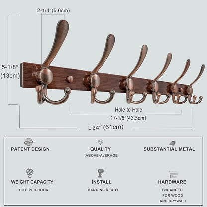 Dseap Coat Rack Wall Mount 2.0 Pro: 24” Long, 3X Tougher, Heavy Duty Stainless - Image 3