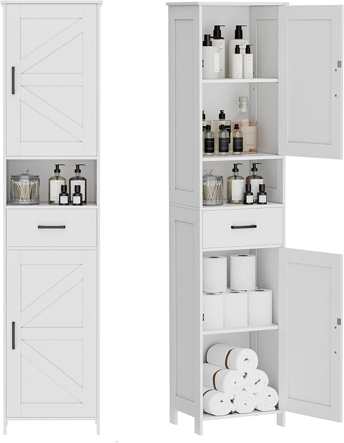 Homhedy 67" H Tall Bathroom Storage Cabinet by Homhedy