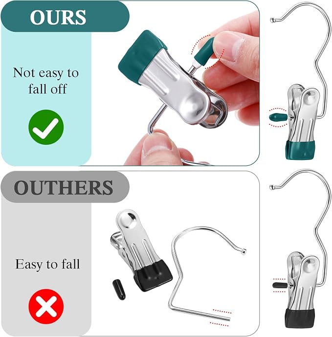 Yinder 150 Pcs Boot Hangers Clips Laundry Hooks Hanging Stainless Steel Clothes - Image 3