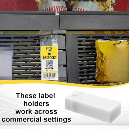 500 Pcs Clear Plastic Peg Hook Label Holders 3.25" X1.25" Clear UPC Tag & - Image 7