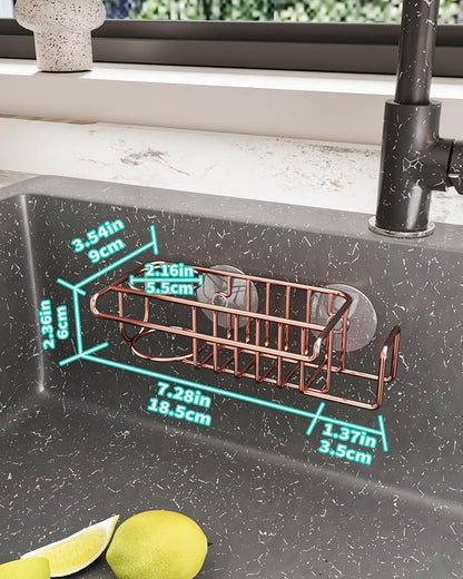 HapiRm Sponge Holder for Kitchen Sink, No Drill Kitchen Sink Caddy Organizer - Image 5