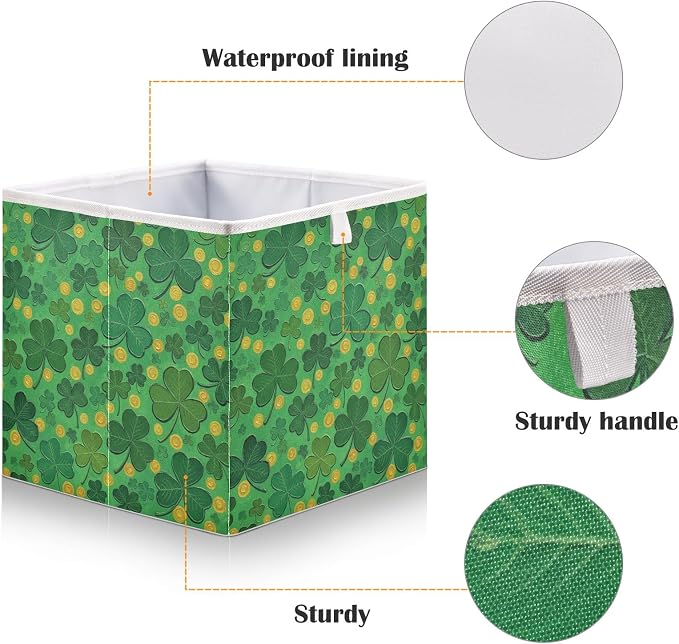 Green St Patricks Day Closet Organizers Storage Cubes Storage Bins Shelf - Image 4