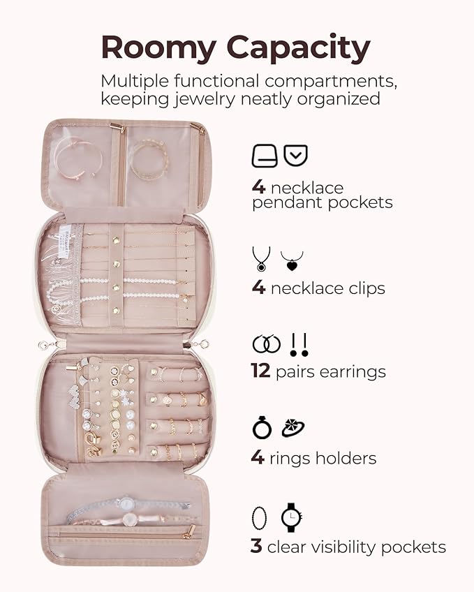 BAGSMART Travel Jewelry Case, Jewelry Organizer - Image 3