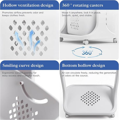 4 Tier Rolling Laundry Sorter Cart, Laundry Hamper - Image 7