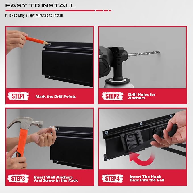 SEDY 64" Heavy Duty Garage Storage Tool Organizer Wall Mount - Image 7