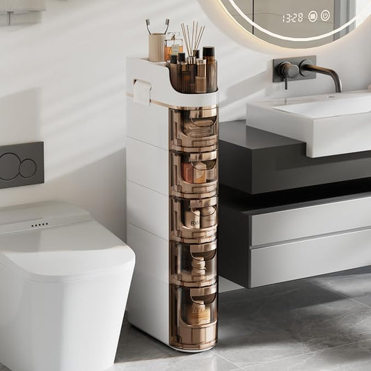 VECELO 5-Tier Slim Bathroom Storage Cabinet by VECELO