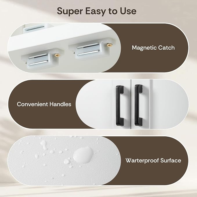 VUSIGN Bathroom Floor Cabinet, Farmhouse Storage Cabinet - Image 4
