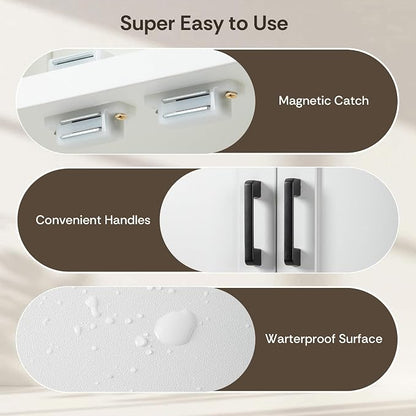 VUSIGN Bathroom Floor Cabinet, Farmhouse Storage Cabinet - Image 4