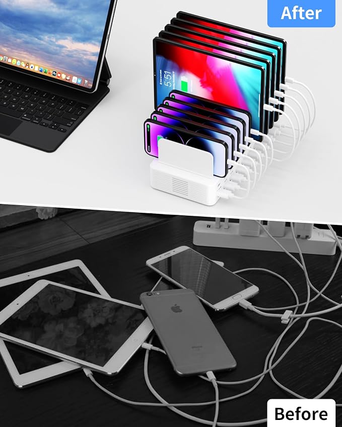 270W Charging Station for Multiple Devices, 20-Port USB Fast Charging Station - Image 6