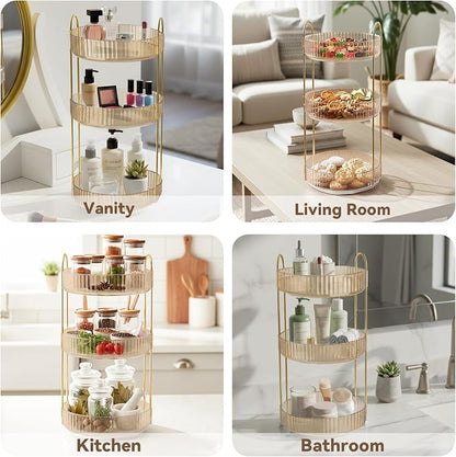 360° Rotating Makeup Organizer for Vanity, 3 Tier Perfume Organizers - Image 8