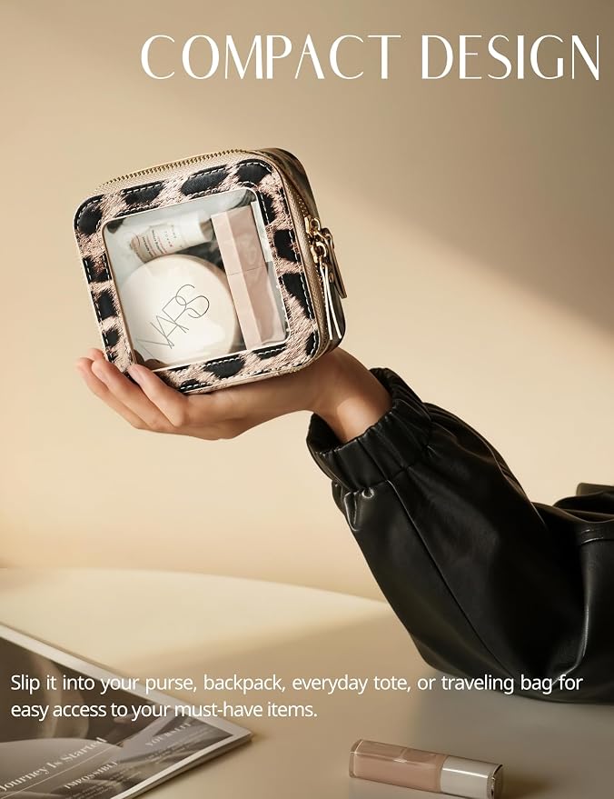 Popvibe Clear Makeup Bag Travel Cosmetic Case Transparent Toiletry Bag - Image 3