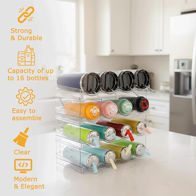 Large Stackable Water Bottle Organizer - Image 6