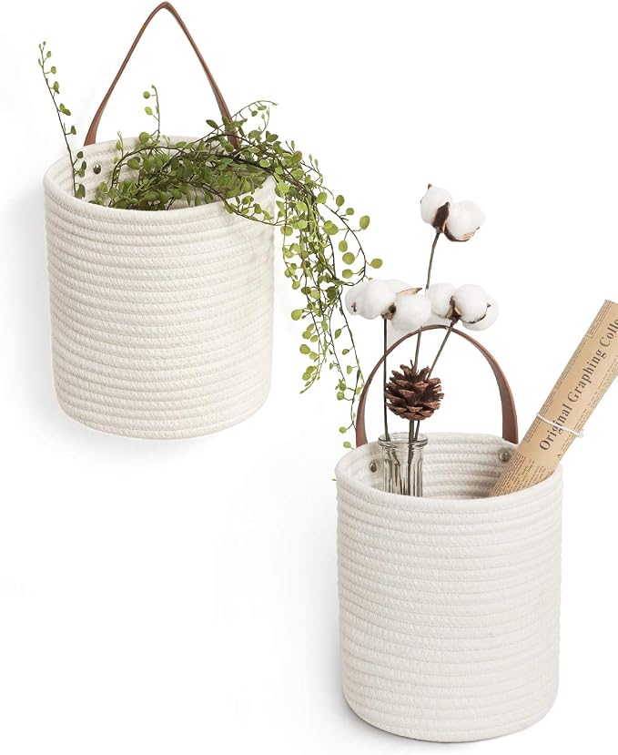 Goodpick 2 Pack Cotton Rope Wall Hanging Baskets by Goodpick