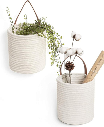 Goodpick 2 Pack Cotton Rope Wall Hanging Baskets by Goodpick