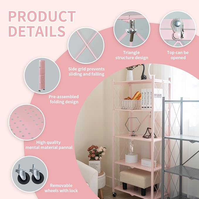 BRIAN & DANY 5-Tier Foldable Storage Shelves - Image 6