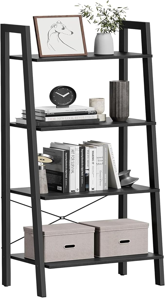 VASAGLE Ladder Shelf, 4-Tier Bookshelf, Storage Rack, Bookcase by VASAGLEbySONGMICSHOME