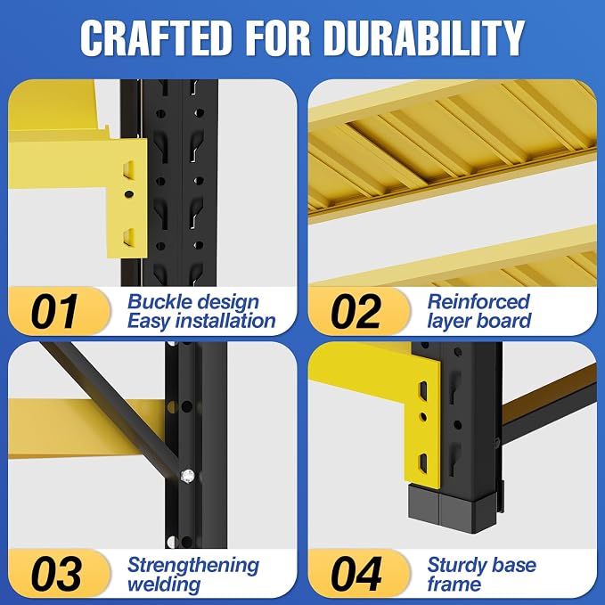 torage Shelves, Garage Shelving Heavy Duty Metal Adjustable Garage Shelves - Image 4