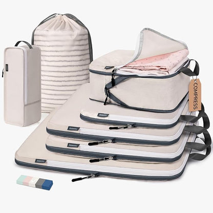 CherryNow Compression Packing Cubes, 7 Set Packing Cubes by CherryNow