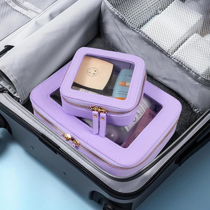 Travel Clear Makeup Bag Set, TSA Approved Cosmetic Bag Case - Image 7