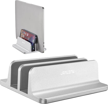 JARLINK Double Vertical Laptop Stand, Adjustable Aluminum Desk Dock, by JARLINK
