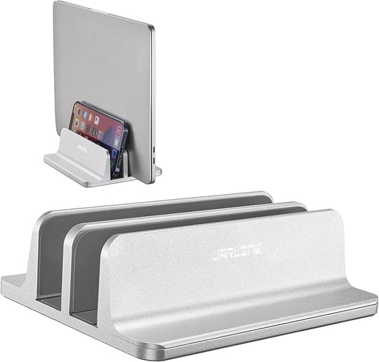 JARLINK Double Vertical Laptop Stand, Adjustable Aluminum Desk Dock, by JARLINK