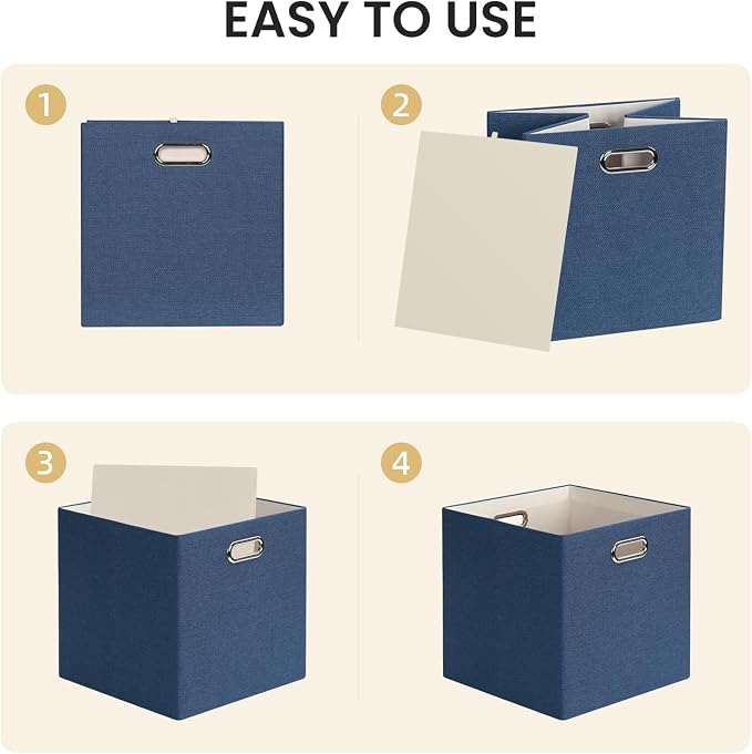 Posprica Storage Cube Basket Bins, 13×13 Foldable Storage Boxes - Image 4
