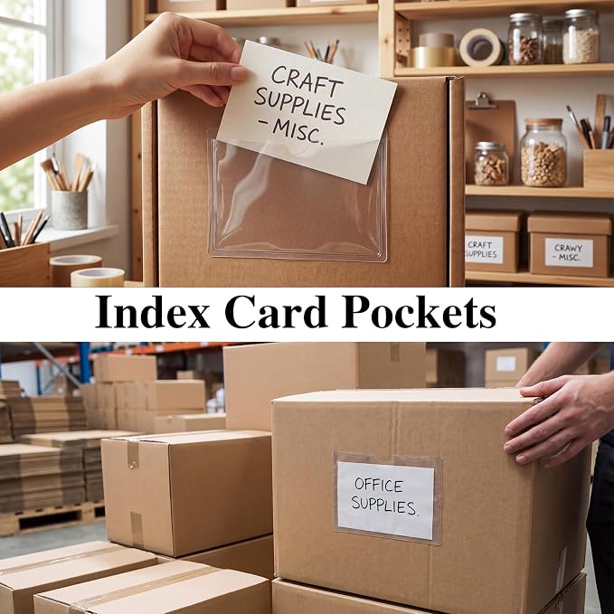 48 Pack Adhesive Index Card Holders, Strong Adhesive, Fits Bins Shelves Totes - Image 7
