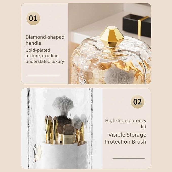 Rotating Makeup Organizer, 360-Degree Clear Cosmetic Case - Image 3