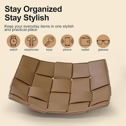 Valet Tray PU Leather Key Holder Bowl - Image 7