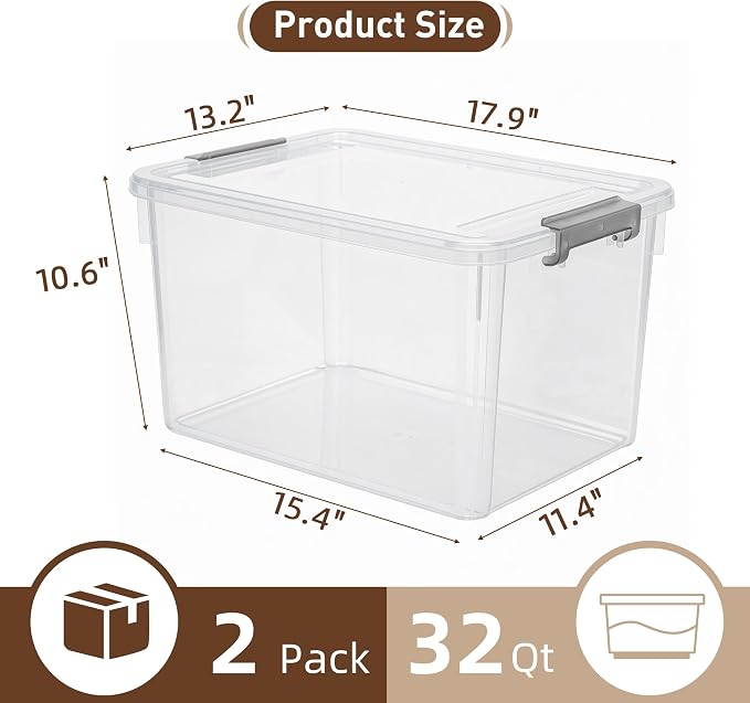 Citylife 32 QT Plastic Storage Bins - Image 2