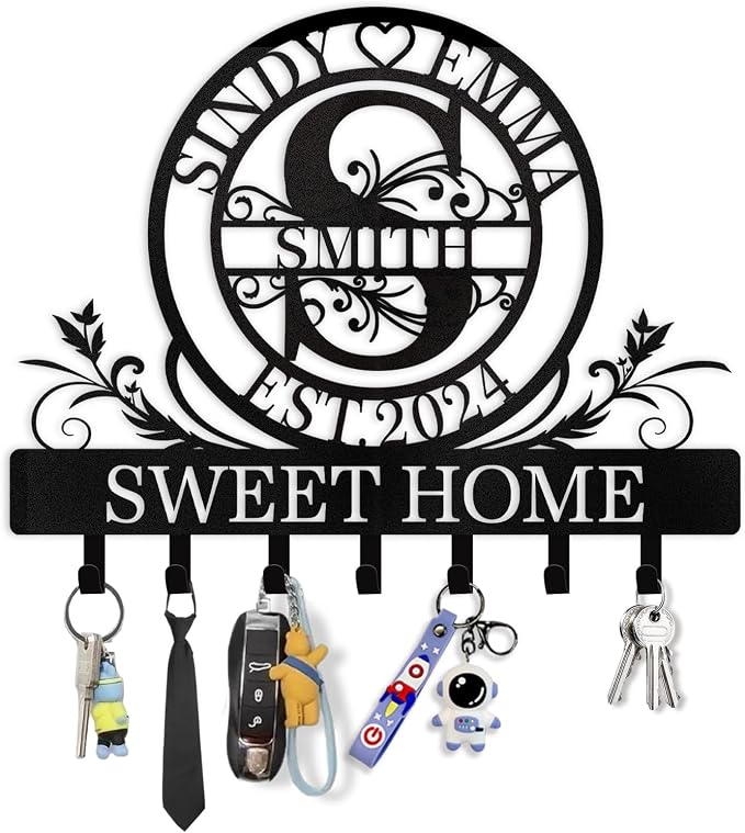 Personalized Key Holder for Wall by Dyoart