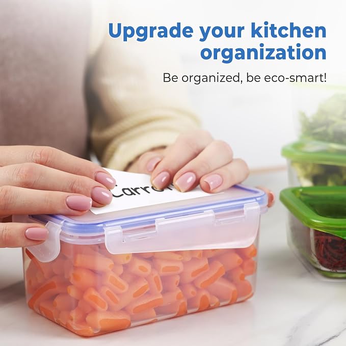 MESS Removable Food Labels for Containers 3x4" Erasable Kitchen Labels for - Image 2