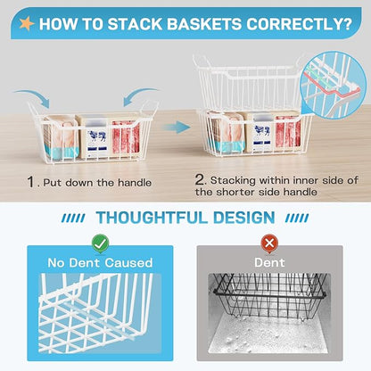 SUNALLY Freezer Organizer Bins, 8 Pack Chest Freezer Organizer Stackable - Image 4