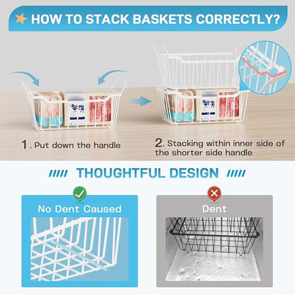 SUNALLY Freezer Organizer Bins, 4 Pack Chest Freezer Organizer Stackable - Image 4