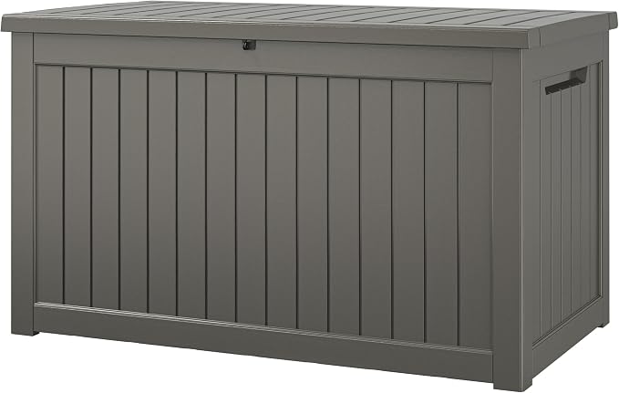 NUNU LAB 270 Gallon Large Resin Deck Box, Waterproof Outdoor Storage Box by NUNULAB