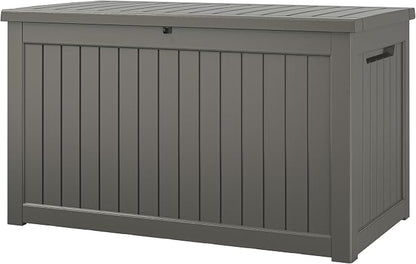 NUNU LAB 270 Gallon Large Resin Deck Box, Waterproof Outdoor Storage Box by NUNULAB