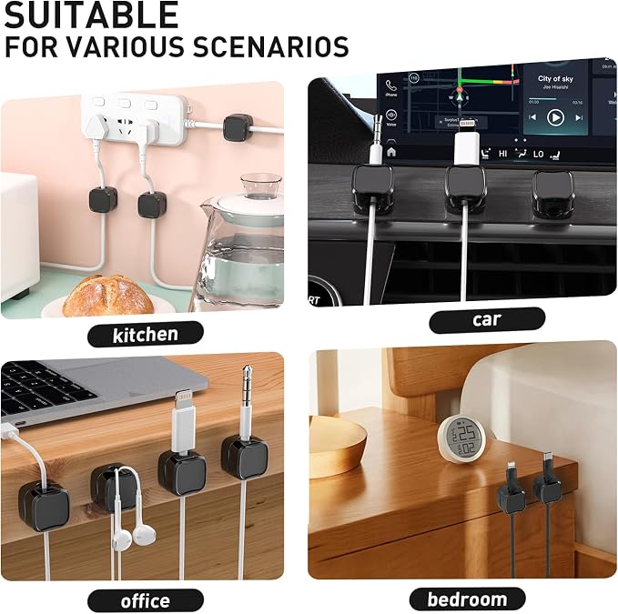 12 Pack Cable Clips, Cord Organizer, Cord Holder - Image 5