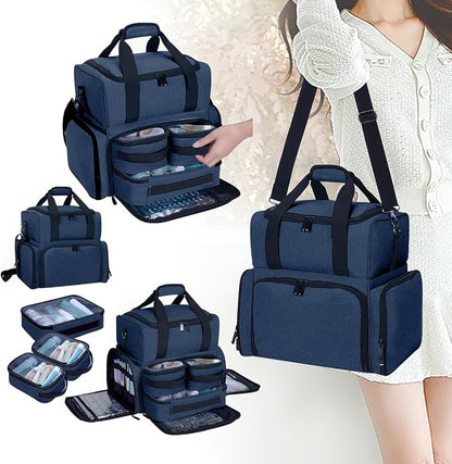 Large Makeup Cosmetic Bag with 3 Removable Case and 2 Removable Dividers Double - Image 8