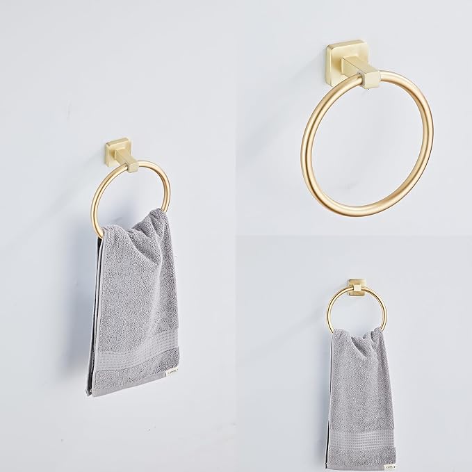 Brusehd Light Gold Bathroom Hardware Set 4 Pieces, Towel Bar Set Stainless - Image 3