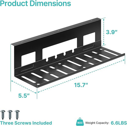 Under Desk Cable Management Tray, 15.7 Inches Metal Cord Organizer Rack - Image 9