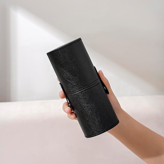 Portable Makeup Brush Holder, Waterproof PU Leather Travel Makeup Brush Case - Image 4