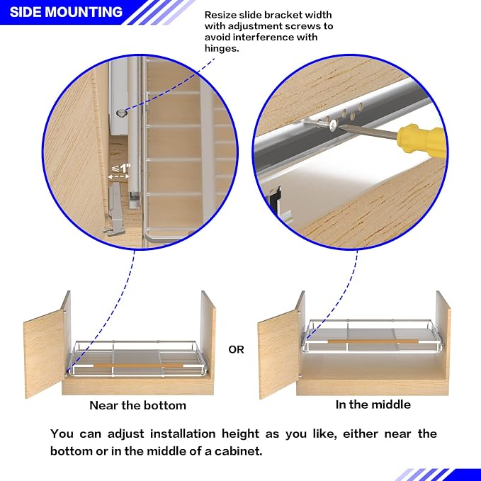 Pull Out Drawer Cabinet Organizer, Expandable Slide Out Storage Shelves - Image 7