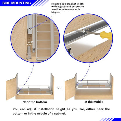 Pull Out Drawer Cabinet Organizer, Expandable Slide Out Storage Shelves - Image 7