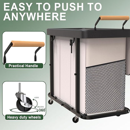 230L Extra Large Fashion Laundry Sorter 3 Section - Image 3